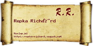 Repka Richárd névjegykártya