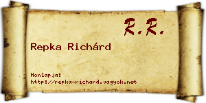 Repka Richárd névjegykártya